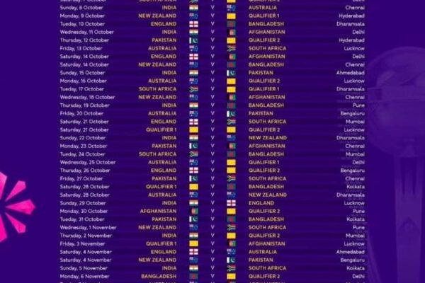 ODI world cup fixtures