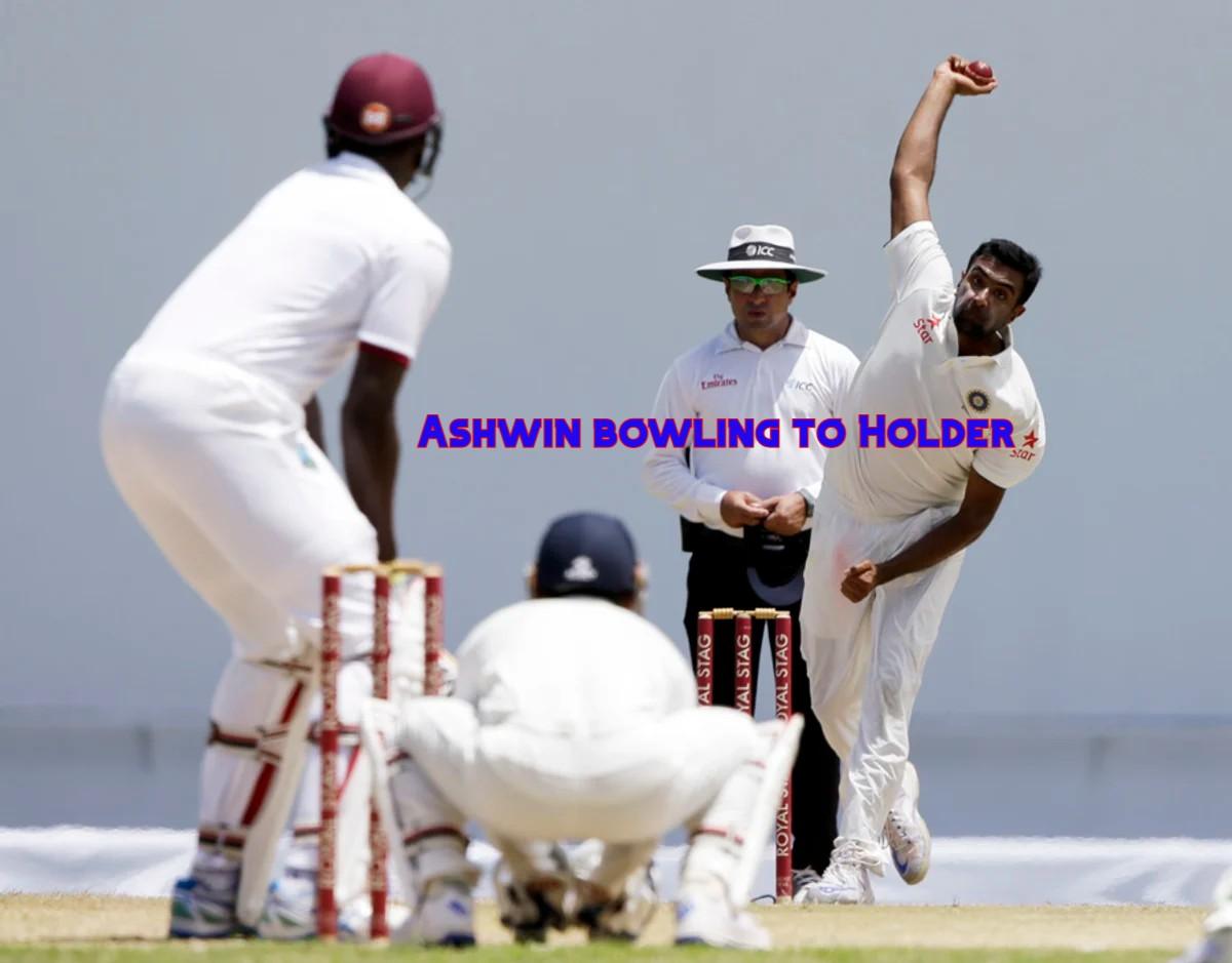 Ashwin bowling to Holder